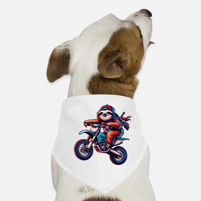 Cool Sloth Enduro Motocross Design Dog Bandana