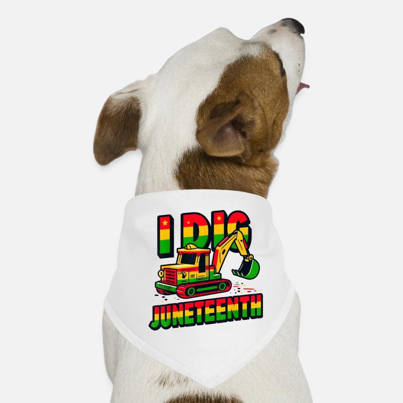 I Dig Juneteenth Fists Tractor Construction Truck Dog Bandana