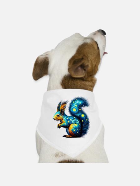 Eichhörnchen - Hunde-Bandana - Weiß - Vorne