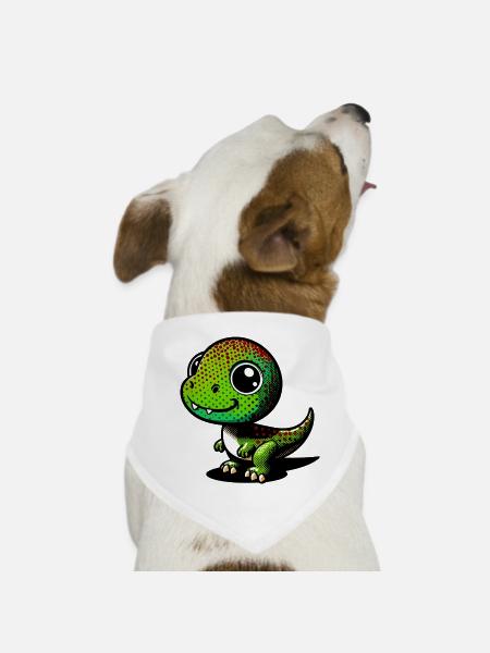 Dinosaure - Bandana pour chien - blanc - Devant