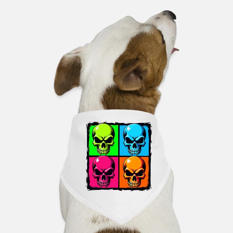 Colourful skulls Dog Bandana