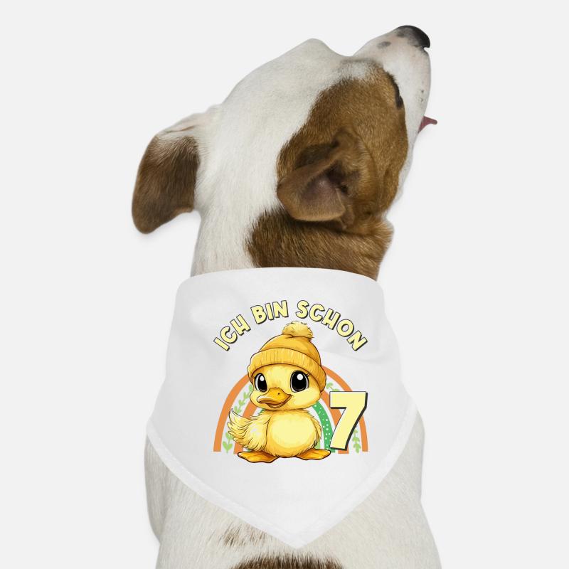 7th Birthday Duck Rainbow Cute Cute Dog Bandana