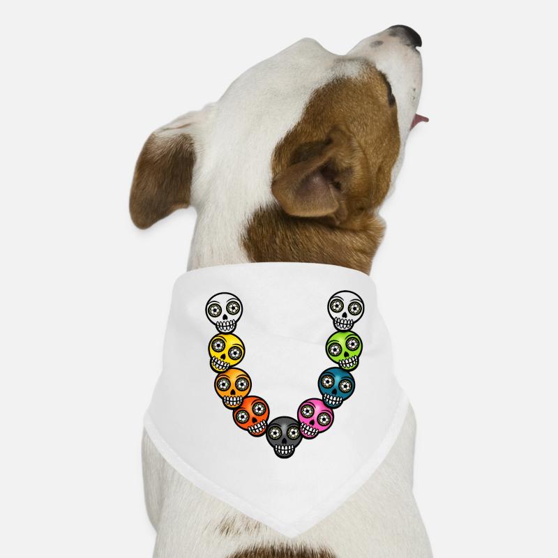 Halloween bunt Kinder Kette skull comic Totenkopf Hunde-Bandana