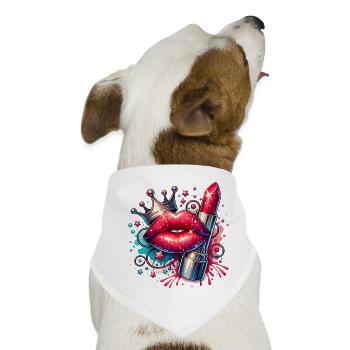 Mädchenkram Glamour Königin Lippenstift - Hunde-Bandana - Weiß - Vorne