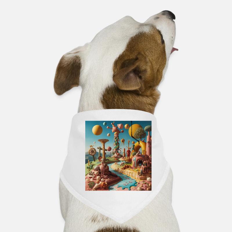 Surreal candy landscape Dog Bandana