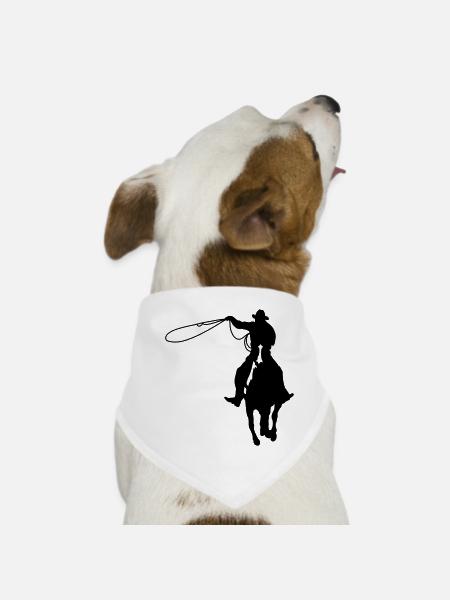 Cowboy - Dog Bandana - white - Front