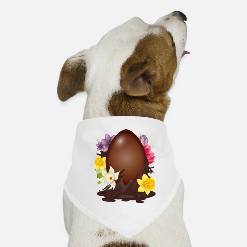 Chocolate Easter Egg with Flowers and Vanilla Dog Bandana