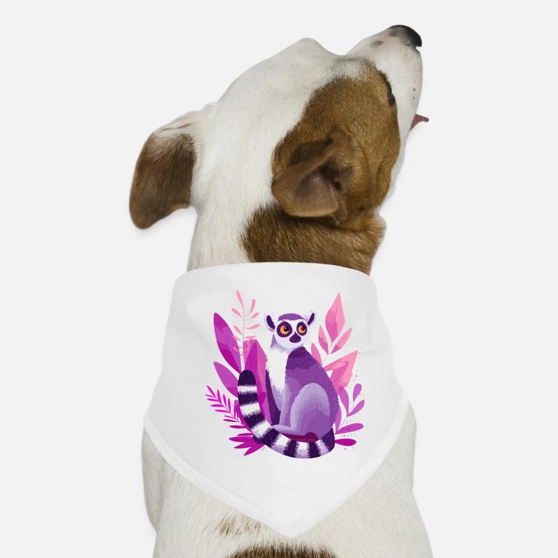 Lémurien violet dans la Jungle Rose Bandana pour chien