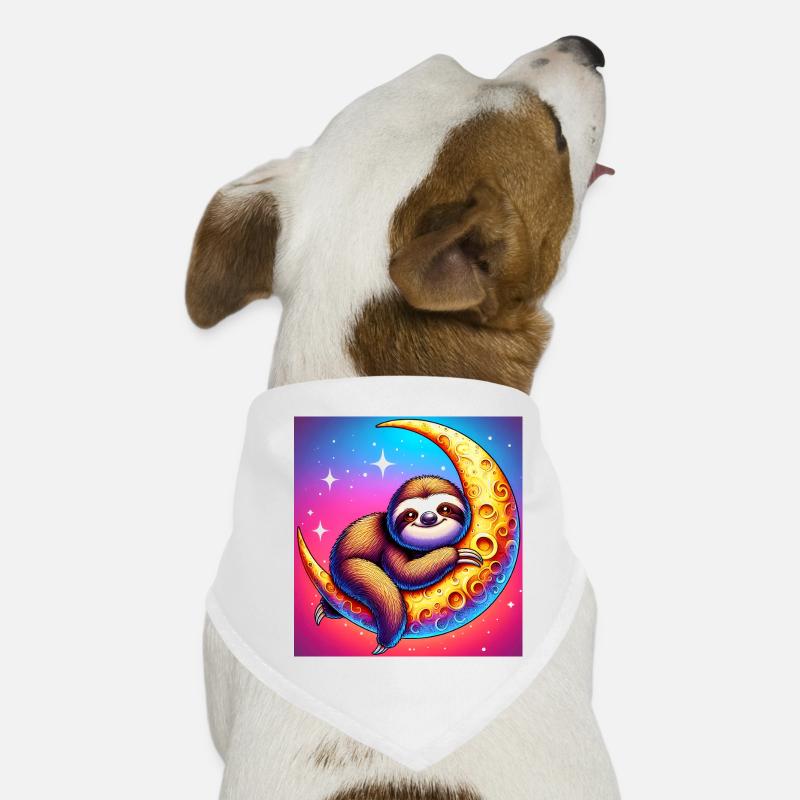 Le paresseux dort en serrant la lune dans ses bras Bandana pour chien
