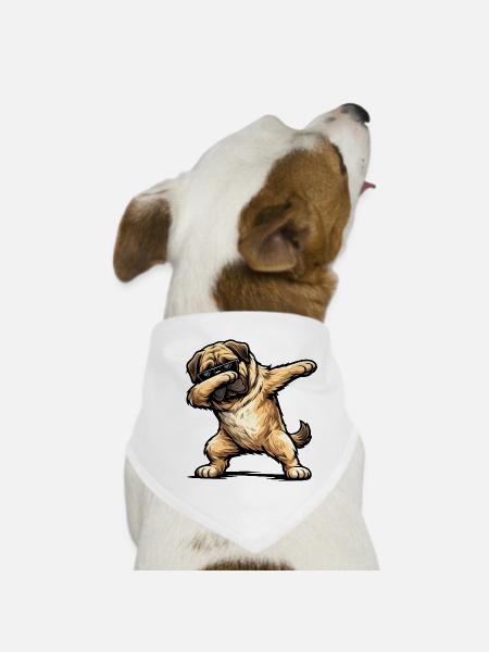 Mastiff en forme de dab - Bandana pour chien - blanc - Devant