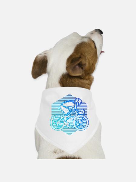 Gift idea for a road bike with road bike - Dog Bandana - white - Front