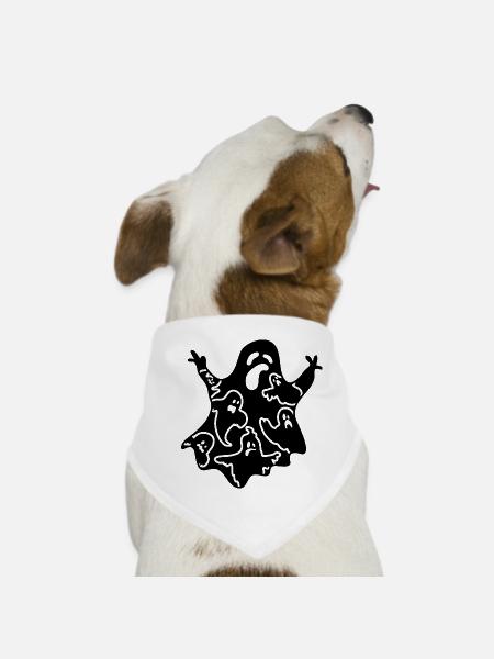 Funny Halloween Ghost - Hunde-Bandana - Weiß - Vorne