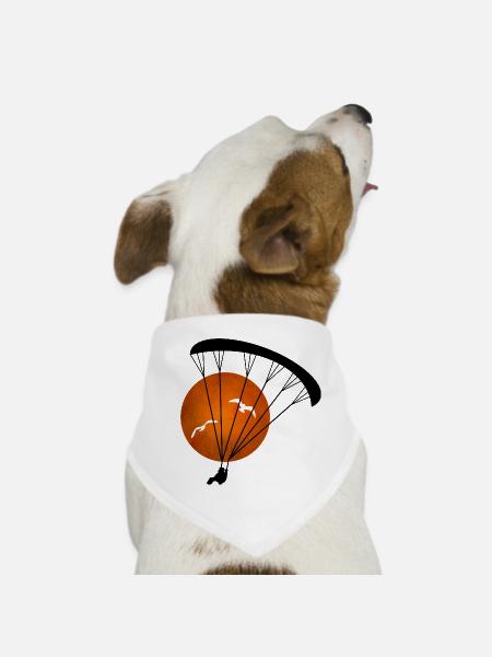Sunset Paragliding Silhouette - Dog Bandana - white - Front