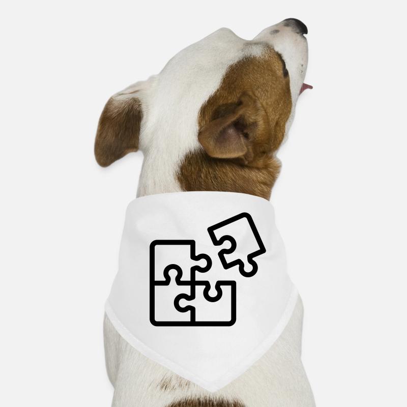 Puzzle - Hunde-Bandana - Weiß