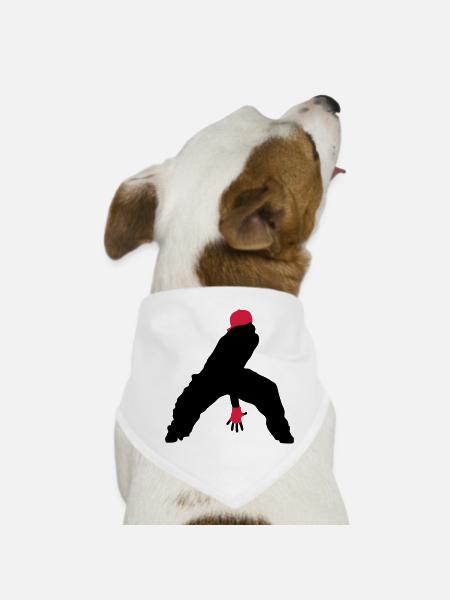 hip hop - Dog Bandana - white - Front