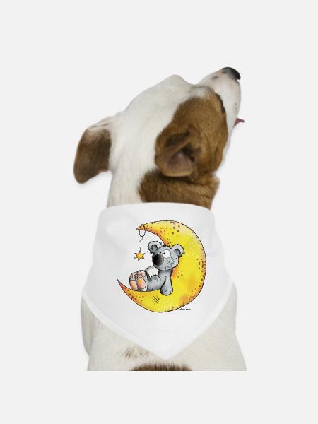 Koala In The Moon - Dog Bandana - white - Front