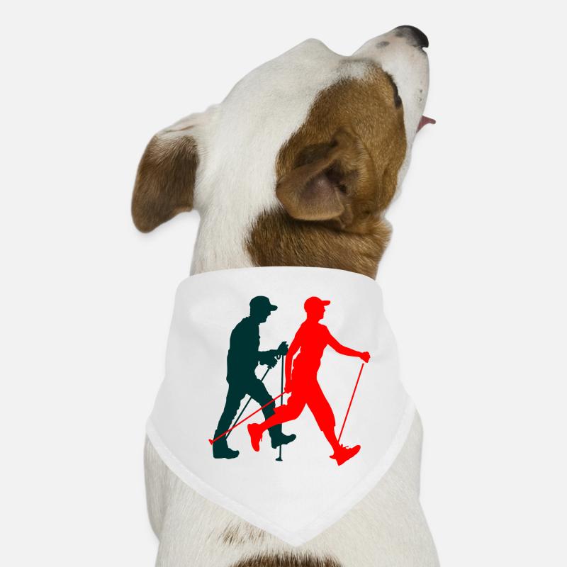 Nordicwalking Walker Silhouette bunte Figuren Hunde-Bandana