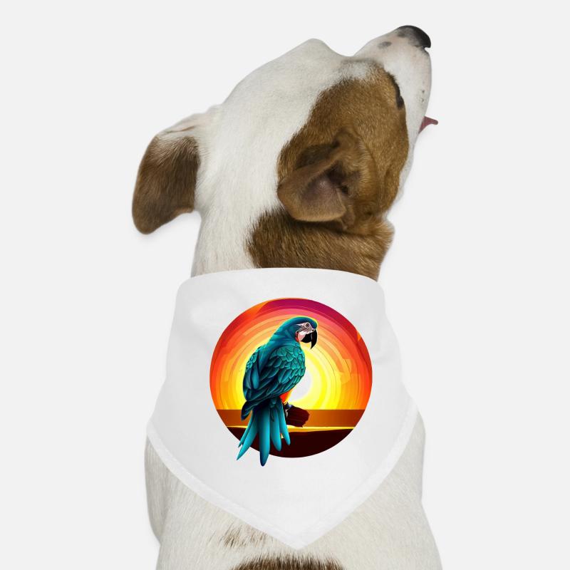 Papagei Sunset - Hunde-Bandana - Weiß