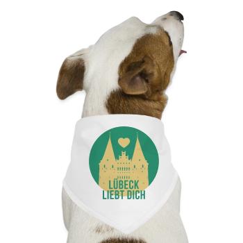 Lübeck liebt dich - Hunde-Bandana - Weiß - Vorne