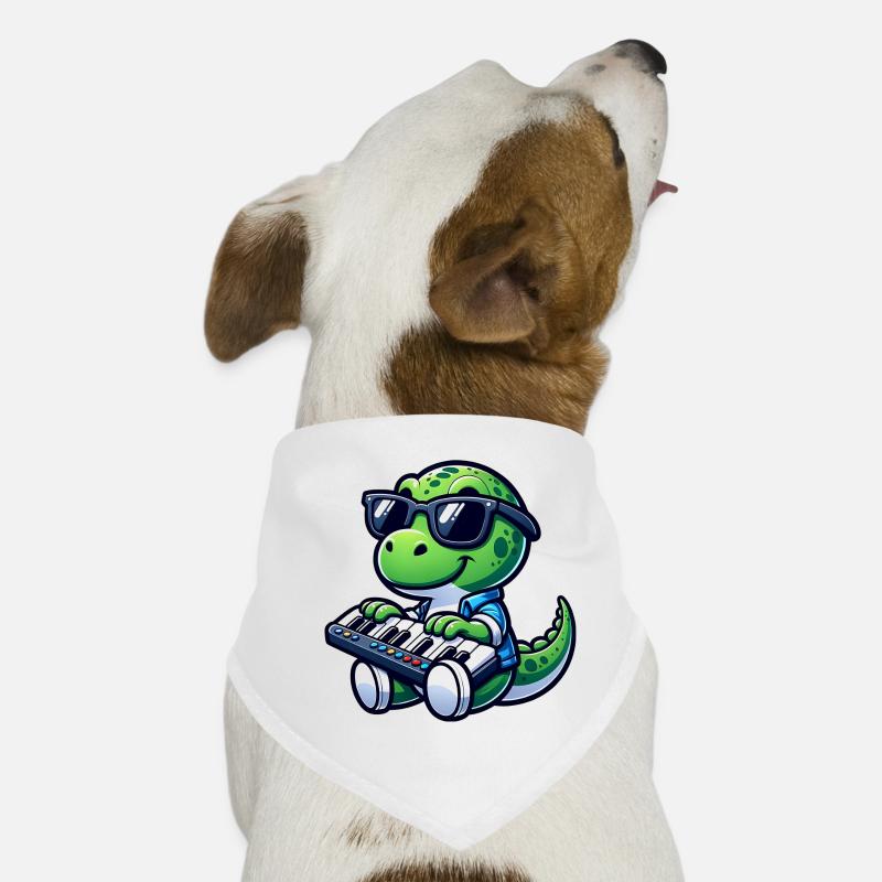Dino Keyboard Player Cute Design Dog Bandana