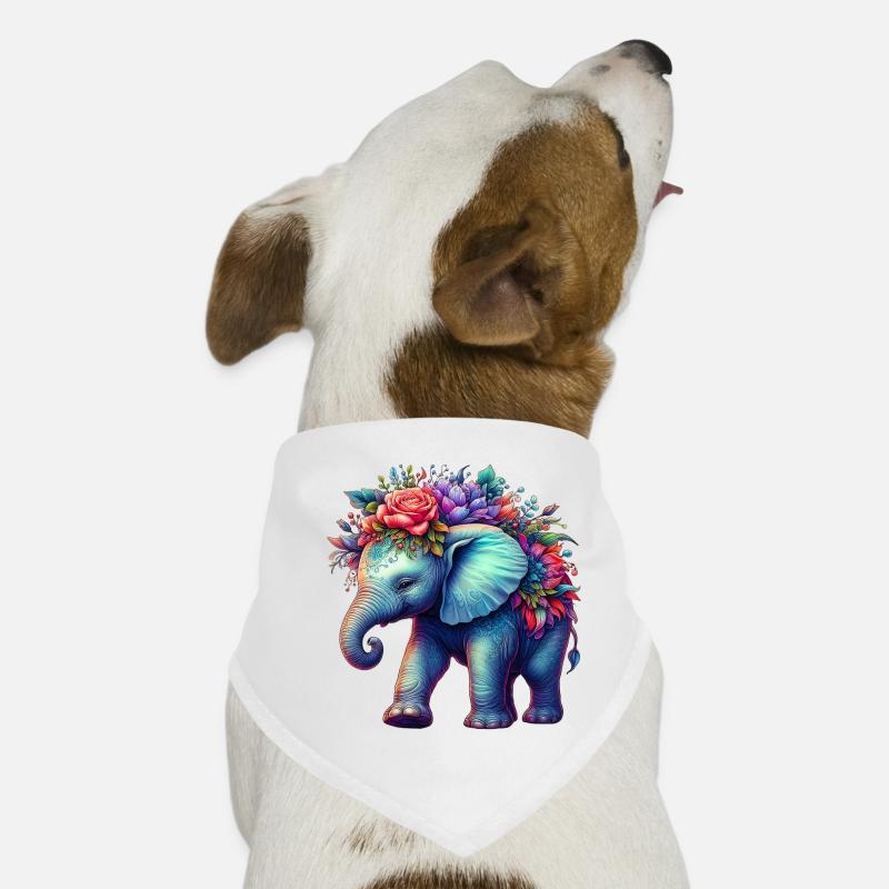 Elefant mit Blumen Hunde-Bandana