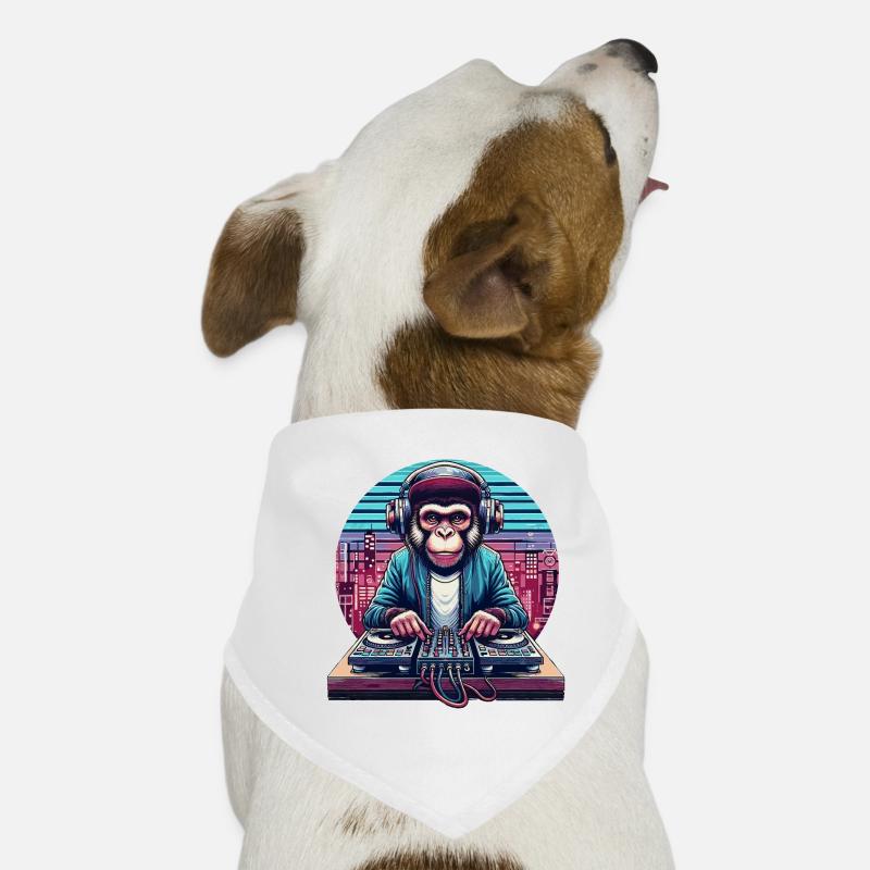 DJ Singe Moine Bandana pour chien