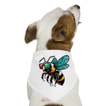 Biene - Hunde-Bandana - Weiß - Vorne
