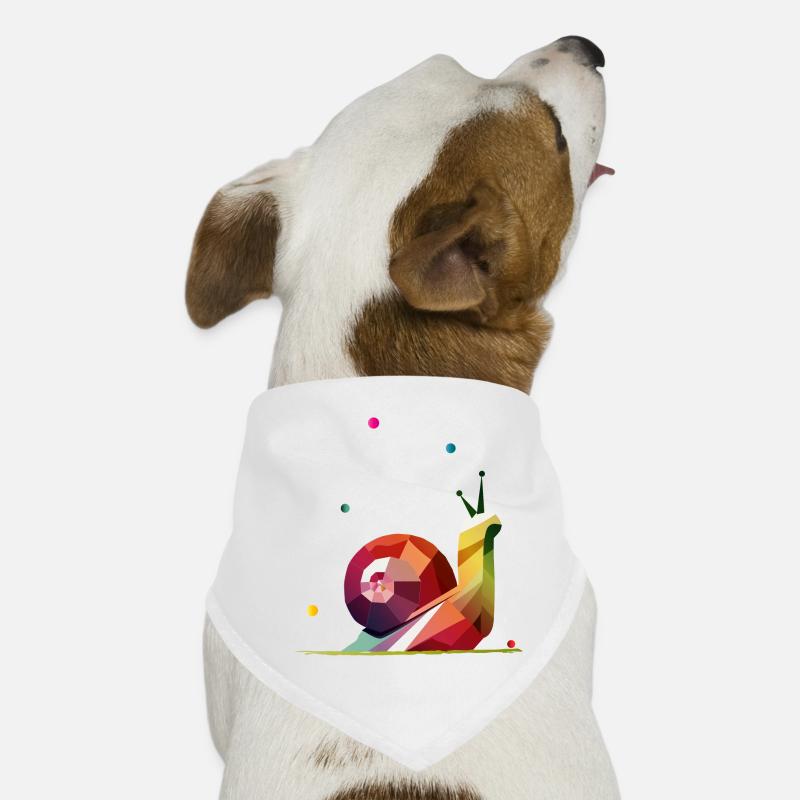 colorful snail in geometric design Dog Bandana