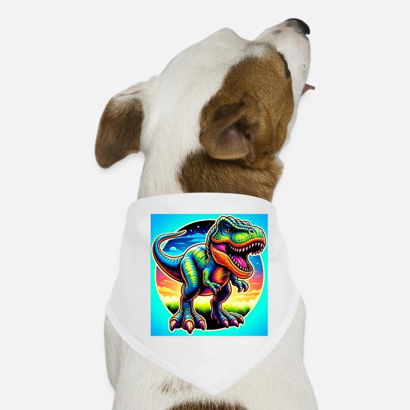 Dinosaurier - Hunde-Bandana - Weiß