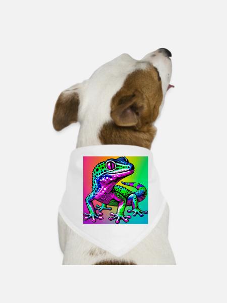Gecko - Bandana pour chien - blanc - Devant