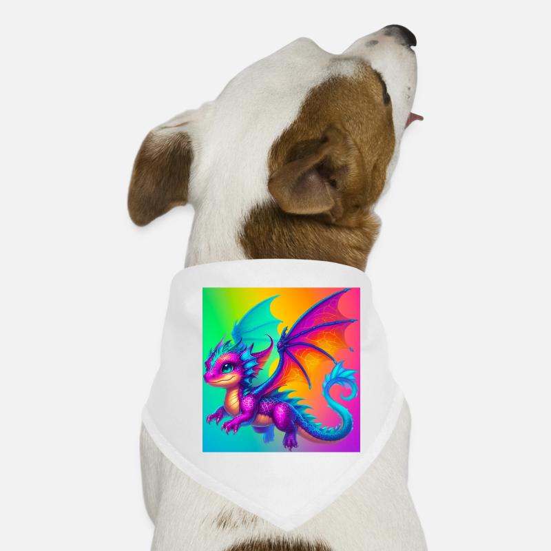 Drache - Hunde-Bandana - Weiß