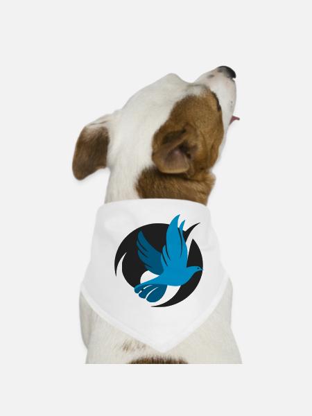 Logo colombe original - Bandana pour chien - blanc - Devant