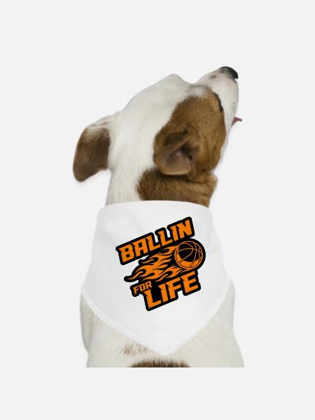 Basketball Ballin Saying - Dog Bandana - white - Front