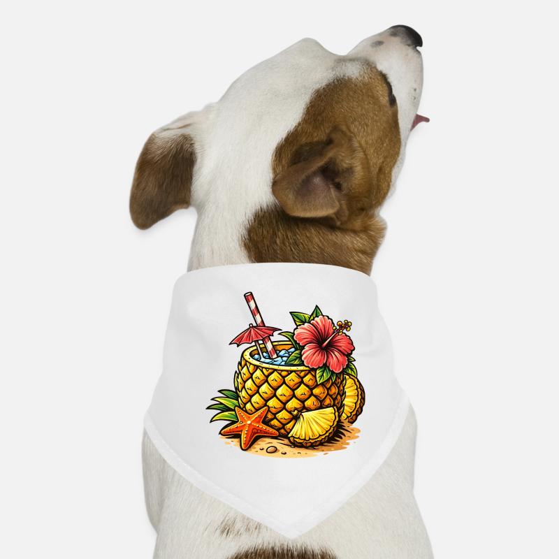 Pineapple Cocktail Illustration Tropical Drink Dog Bandana