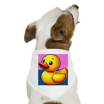 Ente Ente Ente Ente Ente - Hunde-Bandana - Weiß - Vorne