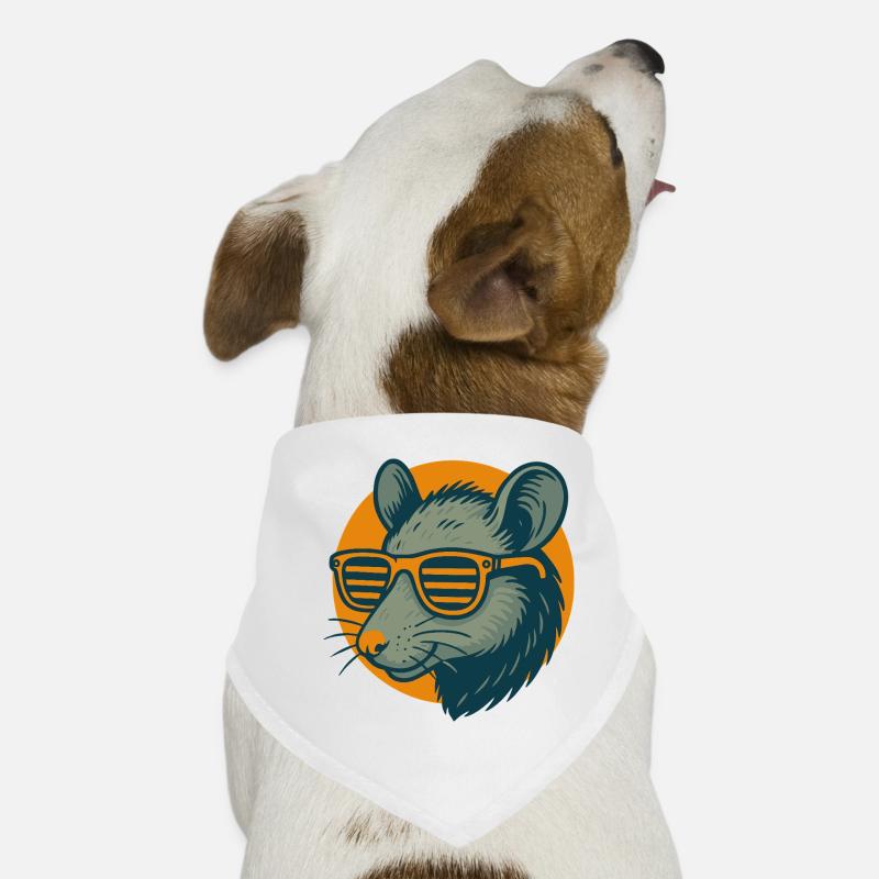 Ratte mit Sonnenbrille Retrostil Hunde-Bandana