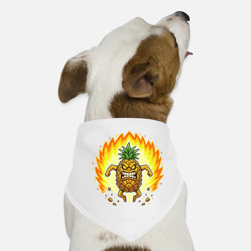 Angry pineapple with flames Dog Bandana