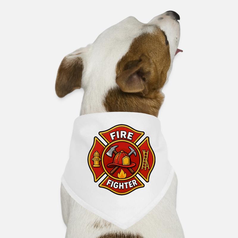 Firefighter Helmet Emblem with Axe Dog Bandana