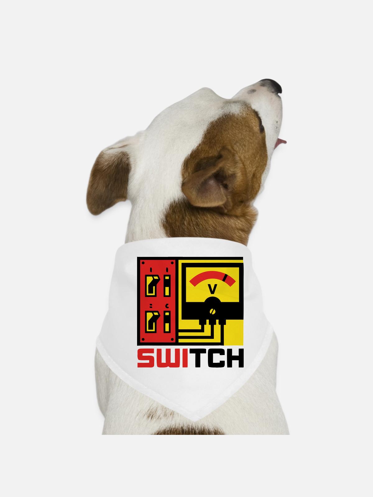 Electrical Box Switch Panel Graphic - Dog Bandana - white - Front