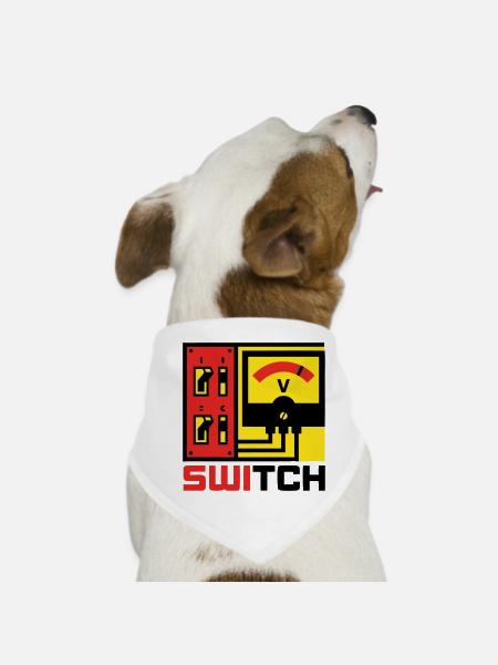 Graphique du panneau d’interrupteur de boîte électrique - Bandana pour chien - blanc - Devant