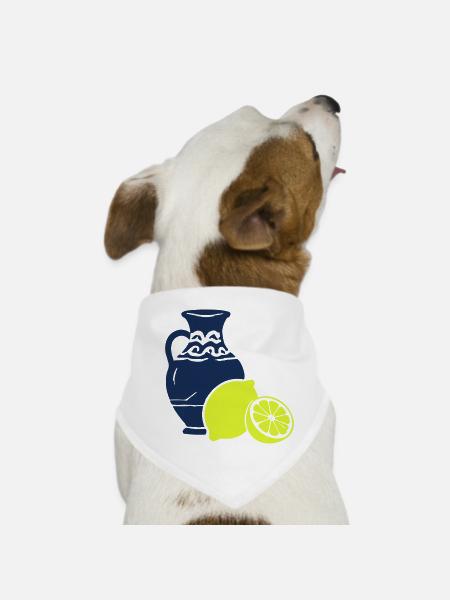 Zitrusvase Kontrast-Print - Hunde-Bandana - Weiß - Vorne