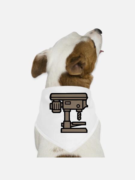 Stand Drill Tool Icon - Dog Bandana - white - Front