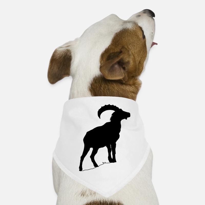 Steinbock - Hunde-Bandana - Weiß