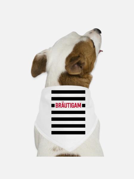 Groom - strip bachelor party - Dog Bandana - white - Front