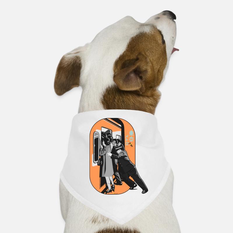 Tokyo U-Bahn - Hunde-Bandana - Weiß