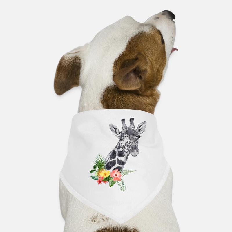 Girafe avec des fleurs Bandana pour chien