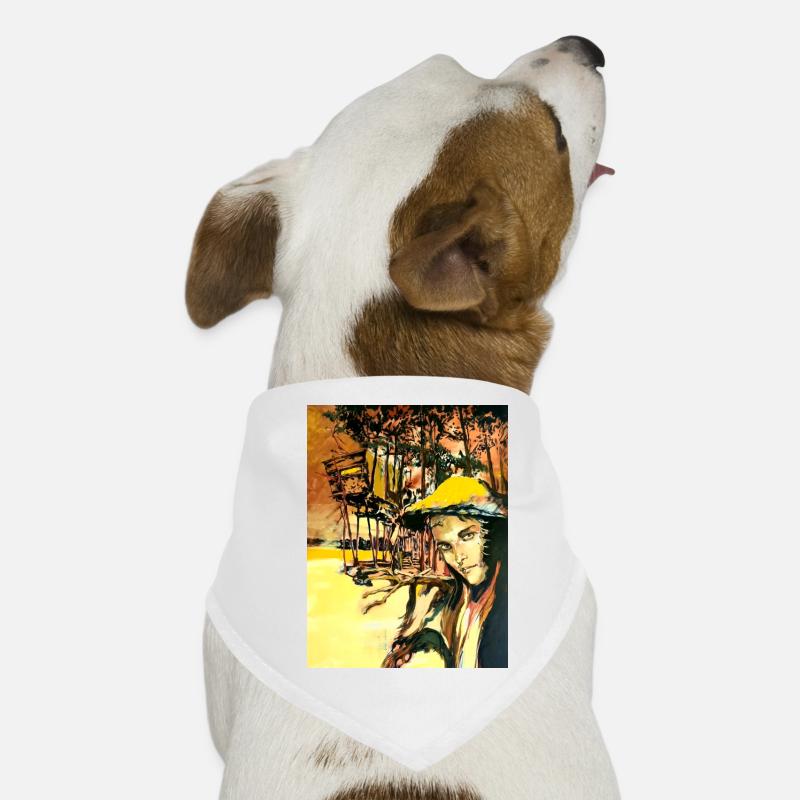 Kunst Gemälde - Hunde-Bandana - Weiß