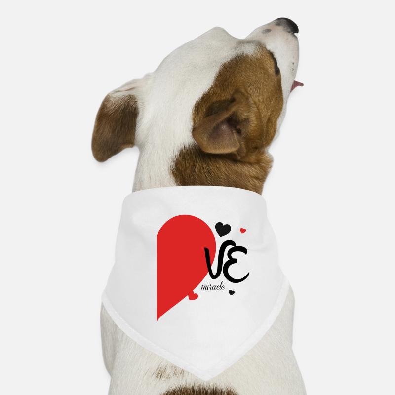 Romantic Heart Leaf Design on Textile Dog Bandana