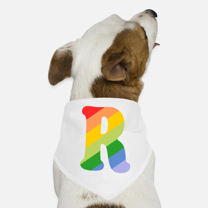 Buchstabe R Regenbogen Hunde-Bandana