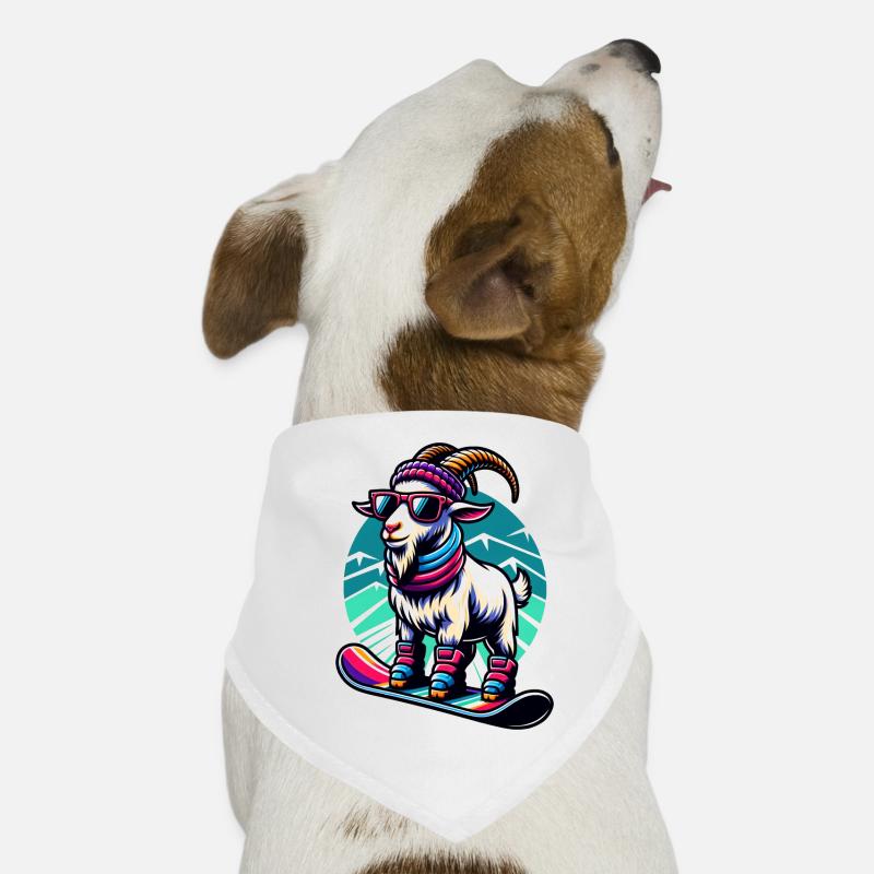 Conception d’aventure hivernale de snowboard de chèvre Bandana pour chien